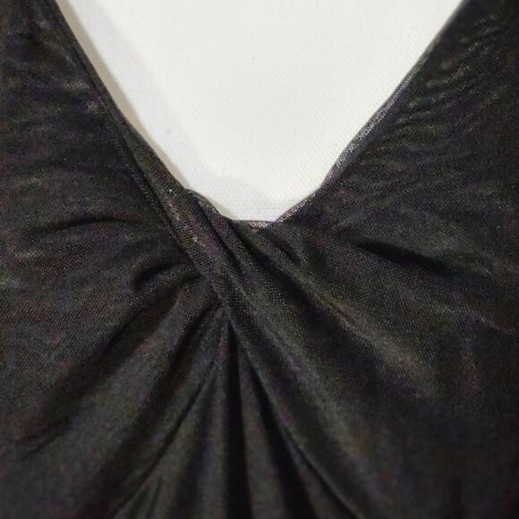 NWT- Black Mesh Ruche Detailed Tank - Picture 2 of 4